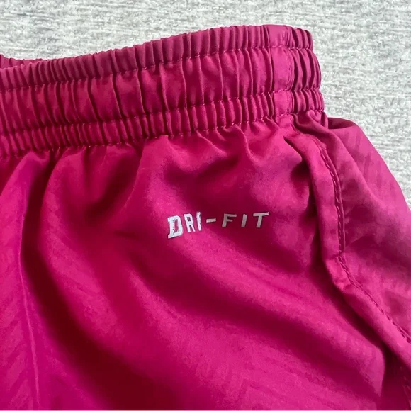 Nike Dri-fit Women’s Magenta Pink Athletic Gym Workout Running Shorts - Picture 4 of 5